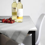 Luxury Table Protector Pad, 2 in 1 Table pad + Great Looking Tablecloth - Heat Resistant, Spill & Stain Proof - Flannel Backing (54x72, Silver - Silk Stripe)