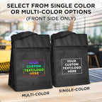 DISCOUNT PROMOS 100 Hook and Loop Insulated Lunch Bags Set - Customizable Text, Logo - Polyester, Durable, Vibrant, Reusable - Black