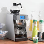 12 Cup Commercial Drip Coffee Maker Set, 1.8L Auto Filling Coffee MAKER with water line and LCD Control & 1.8L Manual Filling Coffee Maker with, Stainless Steel, 2 Warmers, 2 Cafafes, for Restaurant