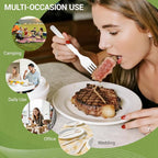 100% Compostable Froks - 200Pcs Heavy Duty Biodegradable Forks Disposable Utensils, BPA-Free, Heat Resistant, BPI Certified Disposable Forks, Eco Friendly Cutlery for Party, Office & Picnic