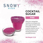 Snowy River Pink, Cocktail & Margarita Sugar Rimmer - Vibrant Color Glass Rimming Sugar with Medium Crystal Texture - 80oz