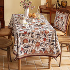 patdrea Designer Brown Tablecloth for Square Table,Linen Pomegranates and Leaves Pattern Tablecloths,Table Cover Cloth Decor for Kitchen Dining Christmas,Thanksgiving,Party,67"x67"-Tehran a