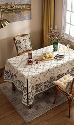 patdrea Designer Linen French Long Tablecloth for Rectangle Table,Fall Country Breathable Floral Tablecloths,Table Cover for Kitchen Dining,Tea Party,Christmas,Thanksgiving,63"x102"-Oliveirad