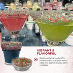 Snowy River Holiday, Cocktail & Margarita Sugar Rimmer - Vibrant Naturally Colored Sugar for Cocktail Rimming, Baking & Decorating, Medium Crystal - 16oz