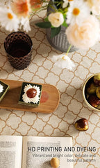 ISAENNE Designer Linen Floral Long Rectangular Tablecloth,Pale Yellow Farmhouse Indoor Table Cloth,Durable Decor Tablecloths for Dining Kitchen Thanksgiving Christmas,63"*94"-Chamonix A