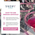 Snowy River Pink, Cocktail & Margarita Sugar Rimmer - Vibrant Color Glass Rimming Sugar with Medium Crystal Texture - 16oz
