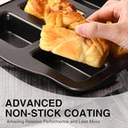 HONGBAKE Mini Loaf Baking Pans, Nonstick Small Cornbread Pan, Tiny Banana Bread Pan, Heavy Duty Carbon Steel Brownie Tin, 8-Cavity, Dark Grey