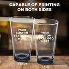 Custom Libbey Pint Glass 16 oz. Set of 100, Personalized Bulk Pack - Beer Glasses, Heavy Duty Drinkware - Black