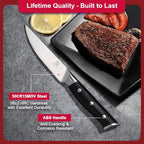 Steak Knives,4.5 Inch Steak Knife Set of 4,Micro-Cutting Point Serrated Edge,Razor Sharp Kitchen Knife,50CR15MOV Stainless Steel,Dishwasher Safe,Ergonomic Handle And Full Tang Design With Gift Box