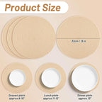 Billbotk Round Woven Placemats Set of 4, 13 Inches Table Place Mats for Dining Table, Hot Pads for Kitchen, Trivets for Hot Dishes, Pots and Pans,Tabletop Accessories(Beige)