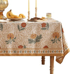 patdrea Designer French Vintage Small Rectangular Tablecloth,Yellow Floral Pattern Anti-Wrinkle Table Cloth,Dacorative Cover for Kitchen Dining Parties,Christmas,Thanksgiving,55"x71"-Cornflowers