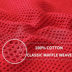 Homaxy 100% Cotton Waffle Weave Kitchen Dish Towels, Ultra Soft Absorbent Quick Drying Cleaning Towel, 13 x 28 Inches, 4-Pack, Red