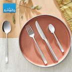 Amefa 45-Piece Flatware Cutlery Set, Service for 8 - Dishwasher Safe 18/10 Stainless Steel, High Gloss Mirror Finish & Ergonomic Design, Complete Silverware Collection - 5-Piece Serving Set (Martin)