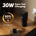 Tastee Heated Coffee Mug – 12oz Portable Travel Mug with 1℉ Precise Temperature Control, 8-Hour Heat Retention, 30W Fast Charging, Leak-Proof, Wide Mouth, Gift-Ready for Office, Home & Outdoor(Black)