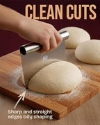 Superbaking Dough Scraper - 6" Stainless Steel Bench Scraper - Dough Cutter with Ruler - Pastry & Cake Scraper - Kitchen Tools Sourdough Baking Supplies - Bread Making Tools & Accessories for Bakers