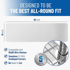 Shelf Liners for Wire Shelf System: Set of 5 in Clear: 18 x 60 inch: Plastic Wire Shelving Shelf Mats