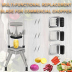 1/4‘’Replacement Chopper Blade,Commercial Vegetable Chopper Dicer Stainless Steel Blade and Pusher Block for Fruit Cutting Machine Tomato onion French Fries Cutter