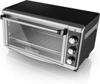 BLACK+DECKER 8-Slice Extra Wide Convection Toaster Oven, Fits 9"x13" Oven Pans and 12" Pizza, Bake, Toast, Broil, and Keep Warm Functions, Countertop Compact Design with Stainless Steel Finish