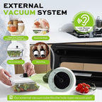 75KPa 6-in-1 Automatic Vacuum Sealer Machine | Digital Food Saver with Pulse Function | Dry & Moist Food Modes | Includes 12 Vacuum Bags, External Sliding Blade & External VAC for Jars/Containers