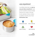 LunchBots 1.5 oz Stainless Steel Dressing Container for Condiments, Dips, Snacks, Dipping Sauce Cups with Silicone Lid, Fits in Lunch Bags and Bento Boxes – Set of 3 (Floral)