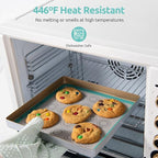 446ºF Heat Resistant Macaron Mat: U-Taste 11x11 Inch Non Stick Silicone Baking Mat, Reusable Cookies Pastry Sheet Liner with Edge Enhancement & Circle Measurement for Square Cake Pan (2 PCS, Aqua Sky)