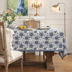 patdrea Designer Vintage Blue Rectangle Tablecloth,Linen Anti-Wrinkle Paisley Pattern Farmhouse Extra Long Table Cloth,Decor Cover for Kitchen Dining,Christmas,Thanksgiving,67"x118"-Lantang a