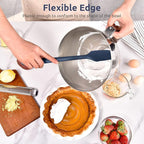 14in Extra Large Silicone Spatula: U-Taste 600ºF Heat Resistant Flexible Silicon Mixing Stirring Cooking Scraping Baking Bowl Scraper Seamless Spreader for Kitchen Nonstick Cookware (Midnight Blue)