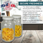 1 Gallon Large Plastic Jars with Lids (2 Pack) - Food Safe & Air Tight - Large Clear Plastic Containers with Lids - Wide Mouth Food Storage Jars - Kitchen & Pantry Organization by Billy Buckskin