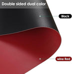 Leather Desk Mat,1.8mm Thick,14x60 Inch Desk Cover,Desk Protector Mat,Dresser Cover Top,Nail Table Mat,Dresser Cover,Quartz Countertop Protector,Table Sticker Cover(Black+Wine Red,14x60)