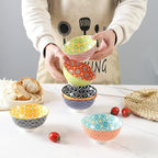 Dessert Bowls, Small Colorful Bowls 10 Oz, Ceramic Bowl Set for Ice Cream, Decorative Bowls for Snack Soup Condiments, Side Dishes, Set of 6