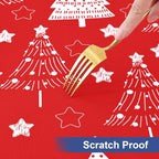 homing Rectangle Table Cloth Cover, Waterproof Polyester Elastic Fitted Tablecloth, Fits for 8 Foot Folding Tables, Washable Table Protector for Christmas, Holiday, Party (Christmas Tree, 30" x 96")