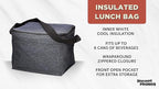 Insulated Cooler Lunch Bag Set of 10, Bulk Pack - Perfect for Work, Travel, Outdoor Events - Black