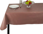 Yourtablecloth Heavy Duty Vinyl Rectangle or Square Tablecloth – 6 Gauge Heavy Duty Tablecloth – Flannel Backed – Wipeable Tablecloth with Vivid Colors & Many Sizes 52 x 90 Mauve