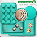 10-Piece Nonstick Bakeware Set Baking Pans, Baking Sheets, Cookie Sheets, Muffin Pan, Bread Pan, Pizza Pan, Cake Pan and Cooling Rack, Oven Safe/0.8mm Thick/Dishwasher Safe/Heavy Duty