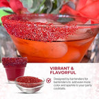 Snowy River Red, Cocktail & Margarita Sugar Rimmer - Vibrant Color Glass Rimming Sugar with Medium Crystal Texture - 80oz
