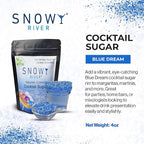 Snowy River Blue Dream, Cocktail & Margarita Sugar Rimmer - Vibrant Naturally Colored Sugar for Cocktail Rimming, Baking & Decorating, Medium Crystal - 4oz