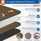 Anze Round Under Grill Mat for Outdoor Grill, 39 Inch Anti-Slip BBQ Floor Mats, Easy to Clean Reusable Fireproof Grill Pad, Oil-Proof Waterproof Protector for Deck Fireplace Pit Mat Brown