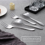Stainless Steel Serving Forks, E-far 4-Piece Metal Hostess Serving Utensils Set for Meat Catering Buffet Party Kitchen Restaurant, Non-toxic & Dishwasher Safe