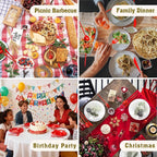 120 Pack Red Plastic Silverware Heavy Duty, Red Plastic Utensils, Sturdy Disposable Cutlery, 40 Forks 40 Spoons 40 Knives for Birthday, Graduation, Christmas, Chinese New Year, Valentines Day
