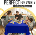 Party Solids 66% Thicker Premium Plastic Table Cloth Rectangle Table Cover 0.5 Mil 12 Pack Dark Blue Table Cloth 54 Inch x 108 Inch Disposable Tablecloth Won't Tear Easily Like Cheap Thin Brands