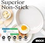 THE ROCK SOHO 8-Inch Ceramic Non Stick Frying Pan – Nothing Sticks, Never Warps, Lasts Longer, Non Toxic Skillet with Heat-Resistant Handle, PTFE PFOA & PFAS Free, Oven & Dishwasher Safe, Cream