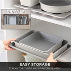 Country Kitchen Nonstick Stackable Bakeware Set - Durable, Easy Release Baking Set, Cream, 6 Pcs