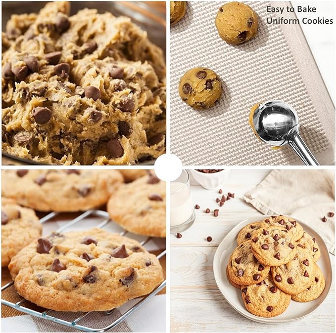 Ice Cream Scoop, Cookie Scoop, 5.3 Tbsp/ 80 ml/ 2.7 oz Cookie Scoops for Baking, 18/8 Stainless Steel Cookie Scooper for Baking, Ice Cream Scooper with Trigger Release, Cookie Dough Scoop(Blue)