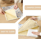 Wide Zipper Access Cotton &Beeswax Bags for Homemade Bread 2 Pack XL Reusable Beeswax Bread Bags for Homemade Bread Freezer Organic Cotton Food Storage Bags to Keep Fresh
