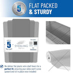 Shelf Liners for Wire Shelf System: Set of 5 in Graphite: 24 x 60 inch: Plastic Wire Shelving Shelf Mats