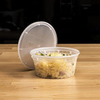 TIYA Food Containers - 12oz Bulk 240 Pack with Lids - Plastic Food Storage to-Go Containers - Reusable Microwavable Dishwasher Safe Reusable Cups - Airtight Leak Proof for Soups & Meal Prep