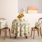 patdrea Designer Vintage French Table Cloth for Round Table,Italian Floral Tablecloth,Home Cover Fall Dacorative for Kitchen,Dining,Christmas,Thanksgiving,Tea Party,Diameter 67"-Lysaniya