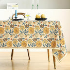 ISAENNE Designer Bohemian Floral Small Square Tablecloth,Linen Colorful Table Cloth,Wrinkle Resistant Decor Tablecloths for Dining Thanksgiving Kitchen Party Christmas,55"*55"-Estevan B