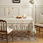 ISAENNE Designer Vintage Linen Floral Square Tablecloth,Fall Colorful Modern Table Cloth,Wrinkle Resistant Decor Tablecloths for Dining Thanksgiving Kitchen Christmas,67"*67"-Bertina E