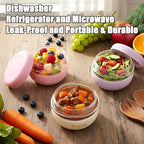 Tronco 16 oz Glass Food Storage Containers with Lids, Airtight, Leak & Spill Proof Glass Lunch Bowls for Meal Prep, Salad, Yogurt, Soup & Stew, Microwave & Dishwasher Safe, BPA-Free, Set of 1